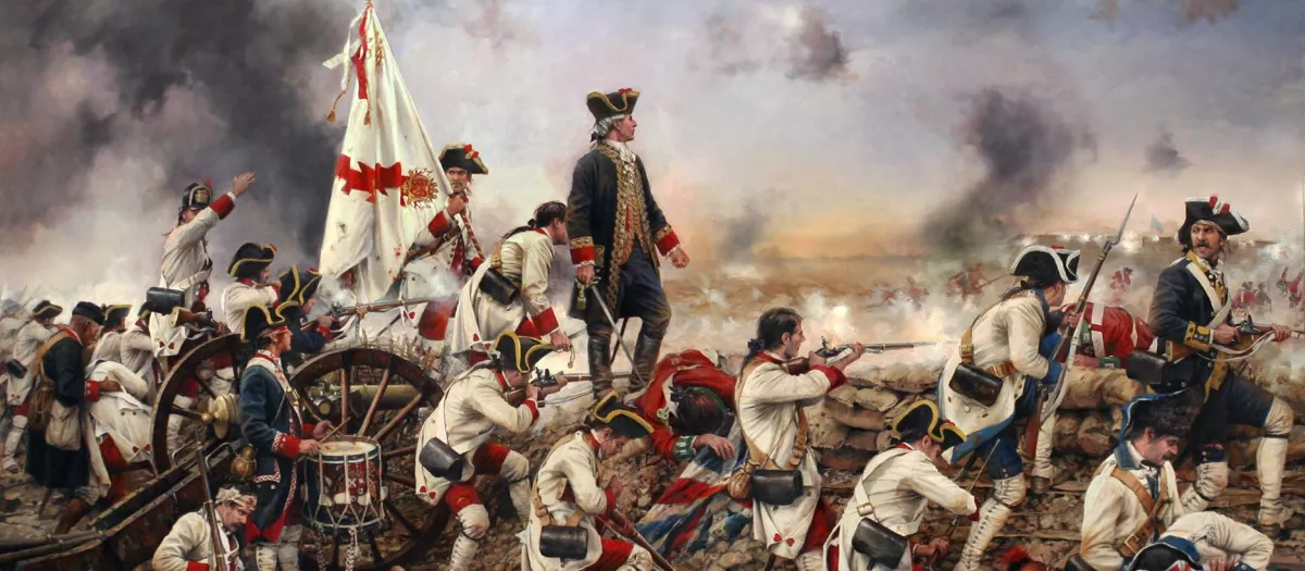 Por España y por el rey, Gálvez en America, donde se muestra al militar español Bernardo de Gálvez durante la Batalla de PensacolaAugusto Ferrer-Dalmau